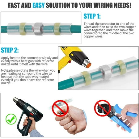 Yellow Blue Heatshrink butt terminals electrical cable crimp connectors Red Yellow Blue Heatshrink butt terminals electrical cable crimp connectors Red